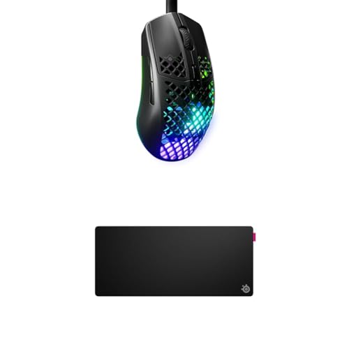 SteelSeries Aerox 3 Onyx - Superleichte Gaming-Maus - Optischer TrueMove Core Sensor mit 8,5K CPI QcK XL Performance Speed Gaming-Mauspad 900x400mm Bild 1