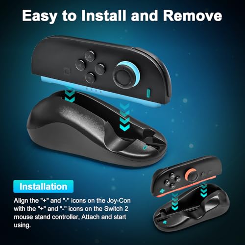 Tyasoleil Gaming-Maus für Nintendo Switch 2 Controller - Komfortabel Ergonomisch Rutschfeste Handgriffe Kit Zubehör für Neue Switch 2 Modelle 2025 Bild 2