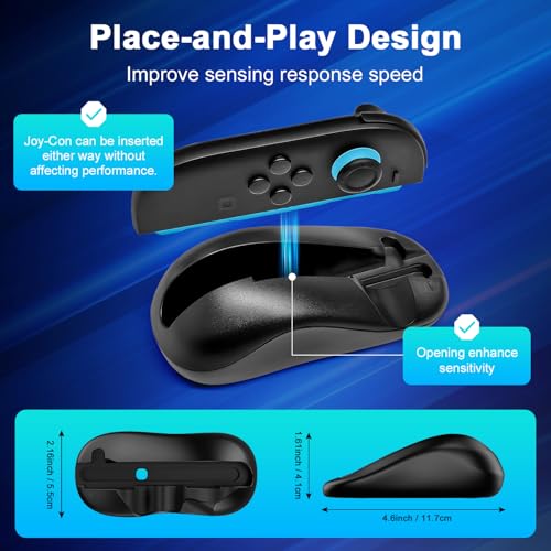 Tyasoleil Gaming-Maus für Nintendo Switch 2 Controller - Komfortabel Ergonomisch Rutschfeste Handgriffe Kit Zubehör für Neue Switch 2 Modelle 2025 Bild 3