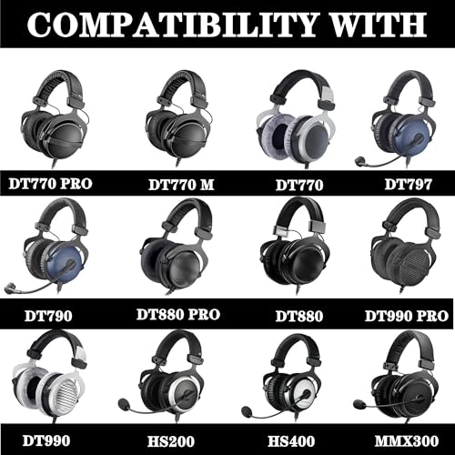 MMX300 DT770 Ohrpolster Kompatibel mit Beyerdynamic DT770S/DT770M/DT770Pro/DT770 Pro HT/DT 790/DT797/DT880/DT880 Pro/DT880 Pro HT/DT990/DT990 Pro/HS200/HS400 Bild 2