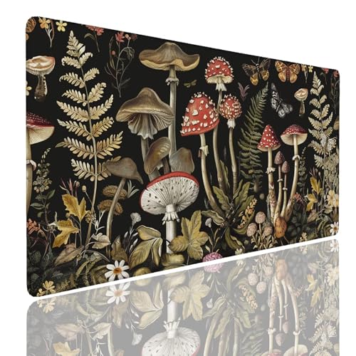 Mauspad XXL 1400x800x4mm Wasserdicht Schreibtischunterlage rutschfeste Speed Gaming Mousepad Leaves (9) Groß Desk Mouse Mat Maus Pad, Schreibtisch Unterlage Deko für PC, MacBook, Laptop, Home Office Bild 1