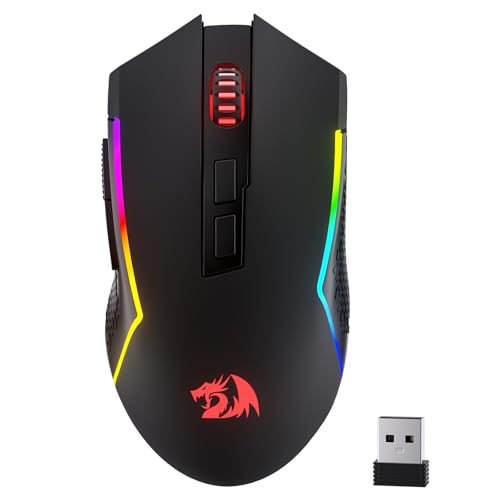 Redragon M693 LIT Kabellose Gaming-Maus, 12800 DPI-Mäuse mit 3-Modus-Verbindung, BT & 2,4G kabellos, 7 Makro-Tasten, zuverlässige Leistungskapazität für PC/Mac/Laptop Bild 1