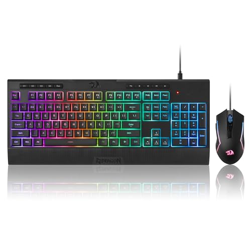 Redragon S151 Gaming-Tastatur- und Maus-Kombination, 104 Tasten K525 kabelgebundene RGB-Membrantastatur und 10000 DPI kabelgebundene M616 Gaming-Maus im Bundle, US-Layout Bild 1
