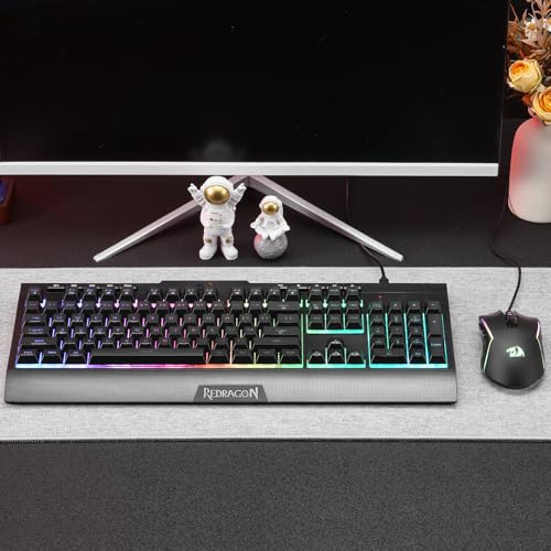 Redragon S151 Gaming-Tastatur- und Maus-Kombination, 104 Tasten K525 kabelgebundene RGB-Membrantastatur und 10000 DPI kabelgebundene M616 Gaming-Maus im Bundle, US-Layout Bild 7