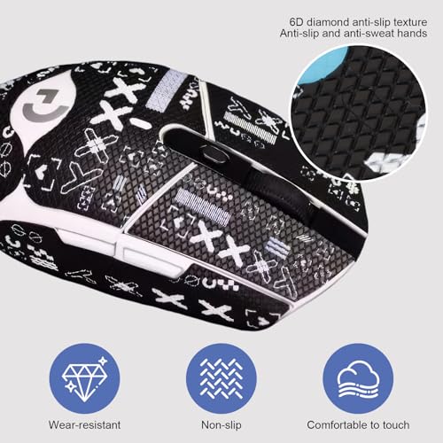 Maus Griptape kompatibel mit Logitech G Pro X Superlight, Mouse Grip Tape für Ultimative Präzision Gamer Grip und Komfort, Vollständige Abdeckung, Schweißabsorbierend, rutschfest, Ultradünn Bild 3