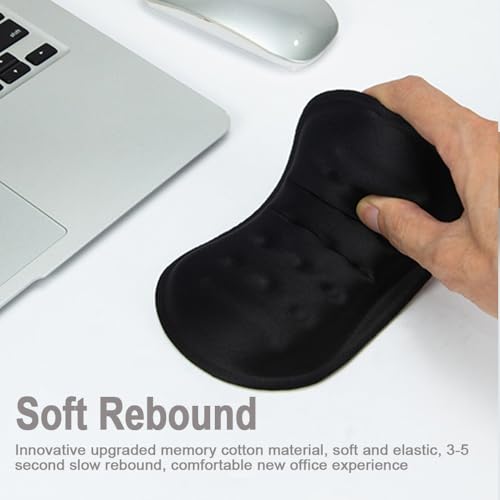 Ergonomische Handgelenkauflage aus Memory-Schaum für Computer, Laptop, Büroarbeit, PC-Gaming (schwarze Maus-Handgelenkauflage) Bild 4