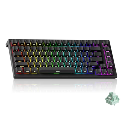 Akko TAC75 Rapid Trigger Gaming-Tastatur, kabelgebunden, Hall-Effekt-Magnetschalter, 75% US-Layout, 8.000 Hz Abtastrate, PBT-Tastenkappen für Mac/Windows (Schwarz glänzend, Glare Magnetschalter) Bild 1