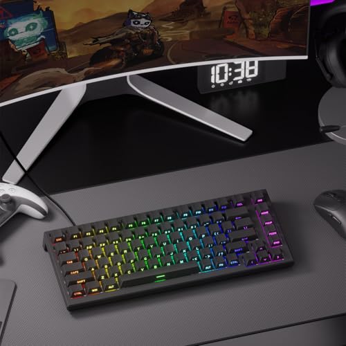 Akko TAC75 Rapid Trigger Gaming-Tastatur, kabelgebunden, Hall-Effekt-Magnetschalter, 75% US-Layout, 8.000 Hz Abtastrate, PBT-Tastenkappen für Mac/Windows (Schwarz glänzend, Glare Magnetschalter) Bild 7
