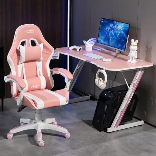 GAMINGDESK120-PINK Schreibtisch, Carbon-Optik, 120 x 60 cm, Pink, mit Getränkehalter und Headset-Halterung Bild 2