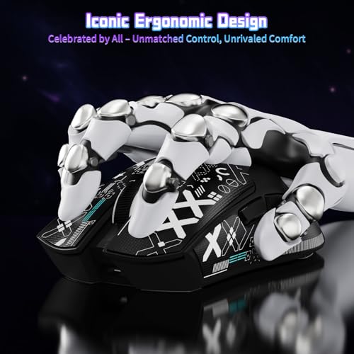 ATTACK SHARK X11 SE Kabellose Gaming-Maus, PixArt PAW3311 Gaming-Sensor, BT/2.4G Wireless/Kabelgebunden, 22000 DPI, 65 Stunden Akku, Büro- und Gaming-Maus für Win/Xbox/PS/Mac (Schwarz + Klebeband) Bild 3