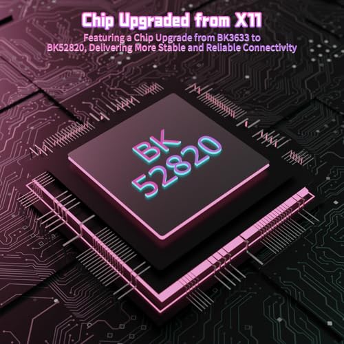 ATTACK SHARK X11SE Kabellose Gaming-Maus, 63g Superleicht, mit PixArt PAW3311-Sensor, 22000 DPI, Tri-Mode BT/2,4 GHz/Kabelgebunden, 1000Hz, 300mAh Battery, Dual-Treiber, für PC/Xbox/PS/Mac, Beerenrot Bild 4