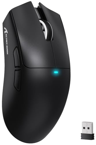 ATTACK SHARK X11SE Kabellose Gaming-Maus, 63g Superleicht, mit PixArt PAW3311-Sensor, 22000 DPI, Tri-Mode BT/2,4 GHz/Kabelgebunden, 1000Hz, 300mAh Battery, Dual-Treiber, für PC/Xbox/PS/Mac, Schwarz Bild 1