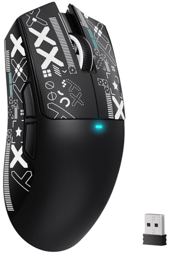 ATTACK SHARK X11SE Kabellose Gaming-Maus, 63g Superleicht, mit PixArt PAW3311-Sensor, 22000DPI, Tri-Mode BT/2,4 GHz/Kabelgebunden, 1000Hz, 300mAh, Dual-Treiber, für PC/Xbox/Mac, Schwarz mit Klebeband Bild 1