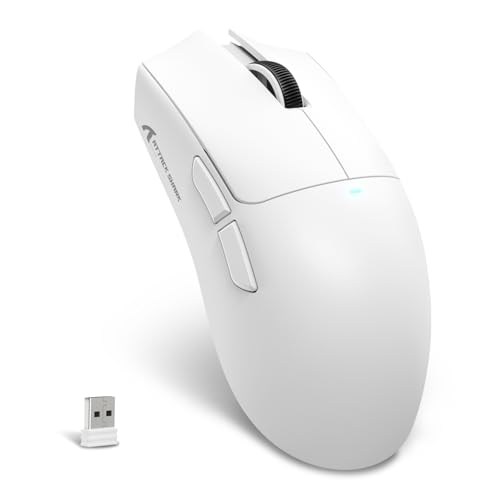 MAMBASNAKE X ATTACK SHARK X11SE Kabellose Gaming-Maus–Bis zu 22000 DPI,PixArt PAW3311 Sensor,BT/2,4 G/kabelgebunden,59g leicht,2000W Klicks,40G Beschleunigung,Lange Akkulaufzeit,für Win/Mac–Weiß Bild 1