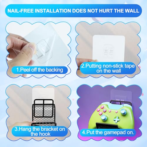 Controller Halter, Ps5 Controller Halterung, Controller Stand, Gaming Zubehör für Hängende Gamepad, Headset, Rucksack, Kabel, Headset Halterung Geeignet für Spielzimmer, Büro, Raum, Schwarz Bild 3