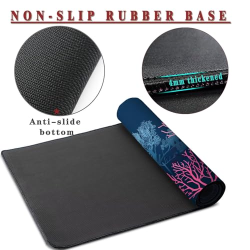 Mauspad XXL 1400x800x4mm Wasserdicht Schreibtischunterlage rutschfeste Speed Gaming Mousepad Maritime Groß Desk Mouse Mat Maus Pad, Schreibtisch Unterlage Deko für PC, MacBook, Laptop, Home Office Bild 3