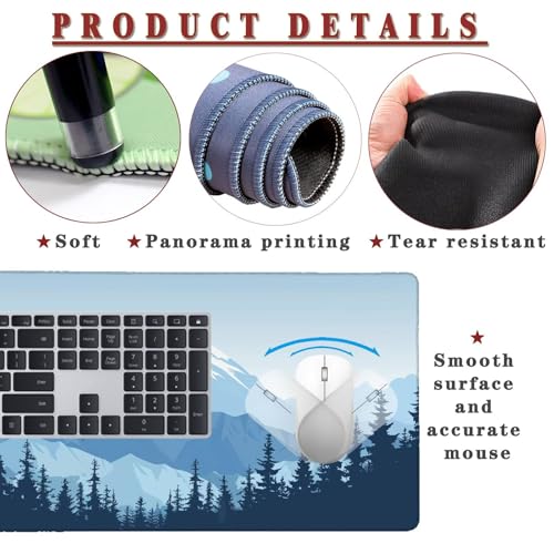 Mauspad XXL 1400x800x4mm Wasserdicht Schreibtischunterlage rutschfeste Speed Gaming Mousepad Modern (15) Groß Desk Mouse Mat Maus Pad, Schreibtisch Unterlage Deko für PC, MacBook, Laptop, Home Office Bild 4