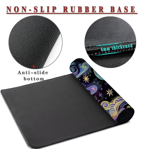 Mauspad XXL 1400x800x4mm Wasserdicht Schreibtischunterlage rutschfeste Speed Gaming Mousepad Moon (10) Groß Desk Mouse Mat Maus Pad, Schreibtisch Unterlage Deko für PC, MacBook, Laptop, Home Office Bild 3