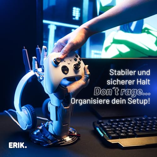 Grupo Erik Gaming Headset Halterung & Controller Halter Cyberpunk| Coole Sachen für Jungs und Mädchen | Gaming Zubehör Kopfhörer Halterung | Coole Geschenkidee & Deko für Gamer| 16 x 20 x 27,5 cm Bild 5