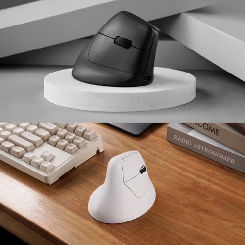 Keychron M5 Kabellose Vertikalmaus (47°) – 8K Polling Rate, PAW3950-Sensor 30.000 DPI, 3-Fach Konnektivität (2.4G/Bluetooth/USB-C), bis zu 140h Akkulaufzeit, Programmierbar, Für Windows/Mac Bild 3