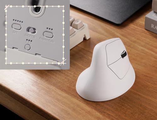 Keychron M5 Kabellose Vertikalmaus (47°) – 8K Polling Rate, PAW3950-Sensor 30.000 DPI, 3-Fach Konnektivität (2.4G/Bluetooth/USB-C), bis zu 140h Akkulaufzeit, Programmierbar, Für Windows/Mac Bild 5