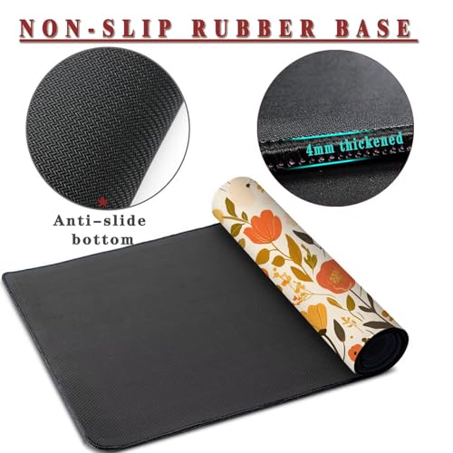 Mauspad XL 1000x400x4mm Wasserdicht Schreibtischunterlage rutschfeste Speed Gaming Mousepad Mustard Groß Desk Mouse Mat Maus Pad, Schreibtisch Unterlage Deko für PC, MacBook, Laptop, Home Office Bild 3
