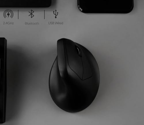 Keychron M5 Kabellose Vertikalmaus (47°) – 8K Polling Rate, PAW3950-Sensor 30.000 DPI, 3-Fach Konnektivität (2.4G/Bluetooth/USB-C), bis zu 140h Akkulaufzeit, Programmierbar, Für Windows/Mac Bild 2