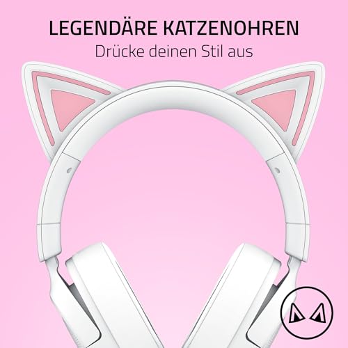 Razer Kraken Kitty V3 X - Kabelgebundenes Kitty-Headset für Gaming - Kultige Kitty-Ohren - 270g leicht - HyperClear Kardioid Mikrofon - Triforce 40mm Treiber - 3,5mm Klinkenstecker | Weiß Bild 2