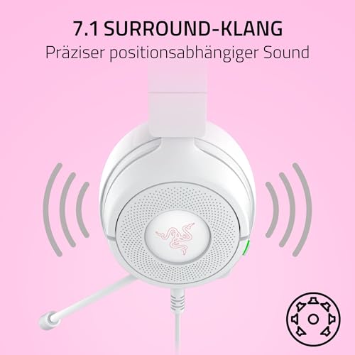 Razer Kraken Kitty V3 X - Kabelgebundenes Kitty-Headset für Gaming - Kultige Kitty-Ohren - 270g leicht - HyperClear Kardioid Mikrofon - Triforce 40mm Treiber - 3,5mm Klinkenstecker | Weiß Bild 5