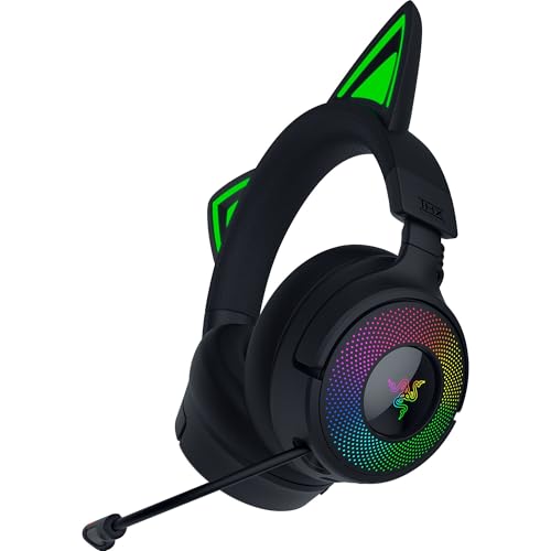 Razer Kraken Kitty V3 Pro - Kabelloses RGB-Kitty-Headset für Gaming - Reaktive Streaming-Katzenohren - Triforce 40mm Treiber - Hyperspeed Wireless & Bluetooth - THX Spatial Audio | Schwarz Bild 1