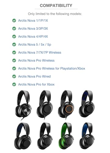 Verbesserte breite Leder Stirnband, kompatibel mit SteelSeries Arctis Nova Pro und Nova 7/7X/7P, 1/1P/1X, 5/5X/5P, 3/4 Wireless/Wird Gaming Headset Bild 6