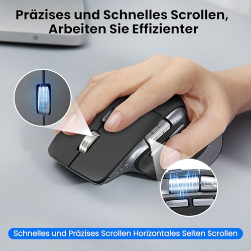 CITLLA Kabellose Bluetooth Maus,Wiederaufladbare,Geräuscharme Maus mit Multi-Device-Funktion,Einstellbarer DPI,Flying Scroll&Daumenrad,Bluetooth Mäuse für Laptop,Computer,Tablet Bild 2