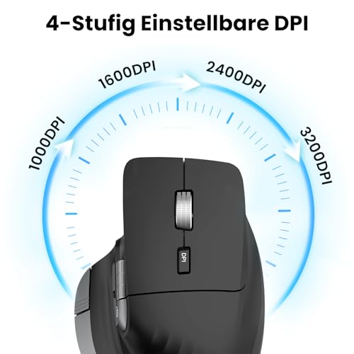 CITLLA Kabellose Bluetooth Maus,Wiederaufladbare,Geräuscharme Maus mit Multi-Device-Funktion,Einstellbarer DPI,Flying Scroll&Daumenrad,Bluetooth Mäuse für Laptop,Computer,Tablet Bild 4