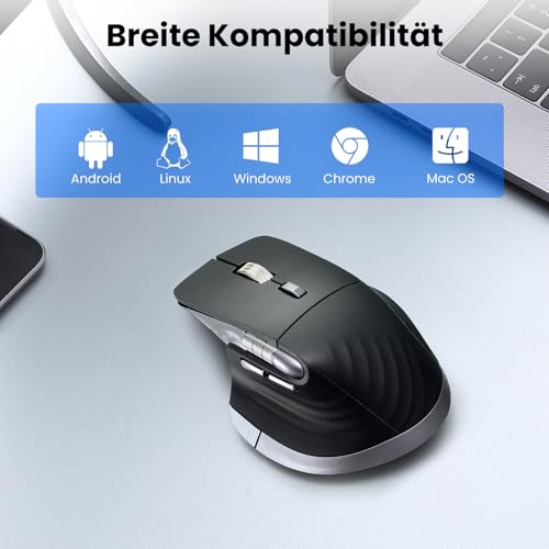CITLLA Kabellose Bluetooth Maus,Wiederaufladbare,Geräuscharme Maus mit Multi-Device-Funktion,Einstellbarer DPI,Flying Scroll&Daumenrad,Bluetooth Mäuse für Laptop,Computer,Tablet Bild 6