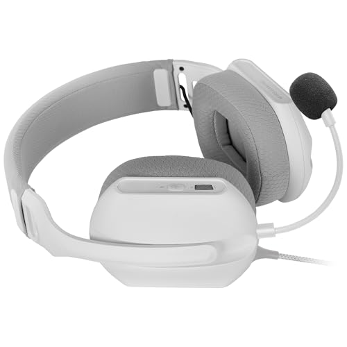 Mars Gaming MH-PRO, Gaming-Kopfhörer ARGB Flow, Surround-Sound, AIR 3D-Ohrpolster, Mikrofon, PS4, PS5, Xbox ONE, Xbox Series X-S, Switch, Switch 2, Windows, Mac, Smartphone und Tablet, Weiß Bild 6