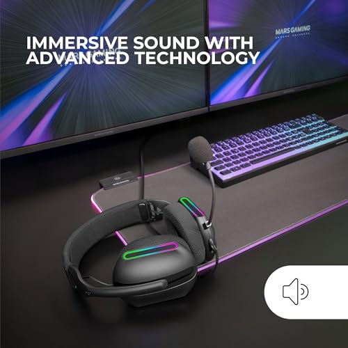 Mars Gaming MH-PRO, Gaming-Kopfhörer ARGB Flow, Surround-Sound, AIR 3D-Ohrpolster, Mikrofon, PS4, PS5, Xbox ONE, Xbox Series X-S, Switch, Switch 2, Windows, Mac, Smartphone und Tablet, Schwarz Bild 2
