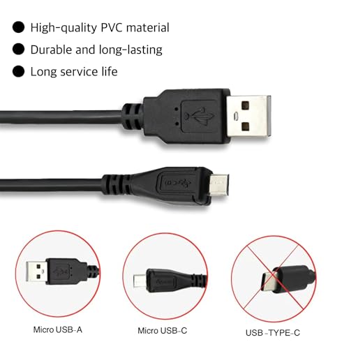 Ersatz Micro USB Ladekabel Kompatibel mit Turtle Beach Kopfhörern Unsichtbar 420x 600 700 450 Elite 800 800X Gaming Kopfhörer (5 Fuß) Bild 2