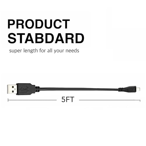 Ersatz Micro USB Ladekabel Kompatibel mit Turtle Beach Kopfhörern Unsichtbar 420x 600 700 450 Elite 800 800X Gaming Kopfhörer (5 Fuß) Bild 6