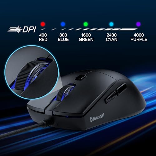 Redragon M618 Kabelgebundene Gaming-Maus, 10000 DPI optische ergonomische Maus mit 6 programmierbaren Tasten, 84G Ultraleicht, Software unterstützt DIY-Tastenkombinationen, Schwarz Bild 4