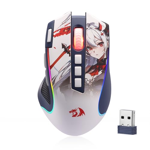 Redragon M612AK PRO RGB-Gaming-Maus, 8000 DPI kabelgebundene/BT / 2,4 G kabellos Maus mit 9 programmierbaren Tasten 7 Beleuchtungsmodi Software unterstützt DIY-Tastenbelegungen, Schnellfeuertaste Bild 1