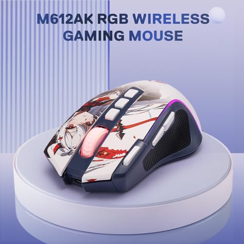 Redragon M612AK PRO RGB-Gaming-Maus, 8000 DPI kabelgebundene/BT / 2,4 G kabellos Maus mit 9 programmierbaren Tasten 7 Beleuchtungsmodi Software unterstützt DIY-Tastenbelegungen, Schnellfeuertaste Bild 7
