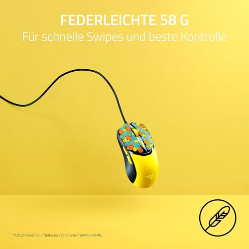 Razer Cobra Pokémon Edition - Leichte kabelgebundene Gaming-Maus - 8500 DPI Sensor - 58g - optische Mausschalter 3th Gen - Chroma-Beleuchtung mit Gradient Underglow - Speedflex-Kabel | Pokémon Kanto Bild 2