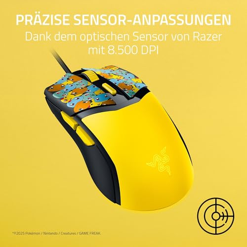 Razer Cobra Pokémon Edition - Leichte kabelgebundene Gaming-Maus - 8500 DPI Sensor - 58g - optische Mausschalter 3th Gen - Chroma-Beleuchtung mit Gradient Underglow - Speedflex-Kabel | Pokémon Kanto Bild 5