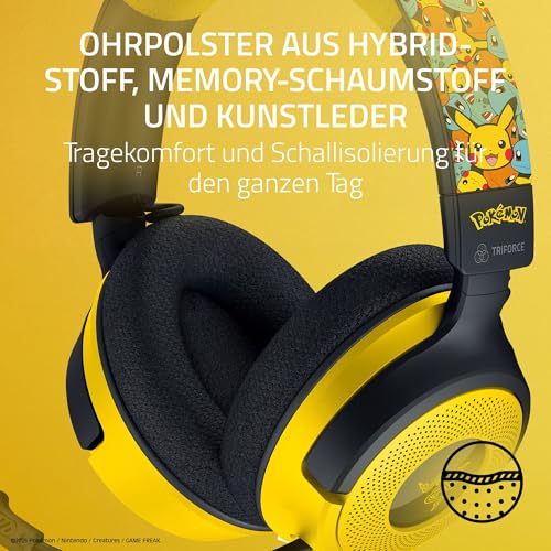 Razer Kraken V4 X Pokémon Edition - Kabelgebundenes USB-Gaming-Headset - Triforce 40mm-Treiber - ausziehbares Nierenmikrofon - Surround Sound - Chroma RGB - PC & Konsole über USB-C | Pokémon Kanto Bild 5