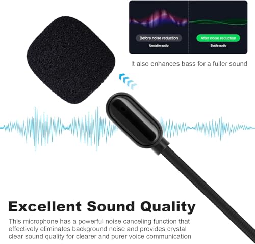 Zosvoses Ersatz-Spielmikrofon Kompatibel mit JBL Quantum 100 (Q100) Gaming-Headsets auf PS5, PS4, PC, Xbox, Mac, 2,5 mm Abnehmbare Geräuschunterdrückung Kristallklares Spielmikrofon Sprachboom Bild 3