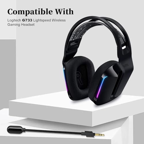 Zosvoses G733 Mikrofon Ersatz Kompatibel mit Logitech G733 Lightspeed Wireless Gaming Headset, 3,5 mm abnehmbares Geräuschdämpfungsmikrofon für PC, Xbox One, PS4, PS5 Bild 2