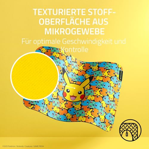 Razer Gigantus V2 Pokémon Edition - Weiche Gaming-Mausmatte für Geschwindigkeit und Kontrolle - Mikrogewebe-Oberfläche - Dicker Gummischaum - rutschfeste Unterlage - 360 x 275 x 3mm | Pokémon Kanto Bild 2