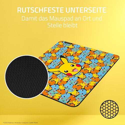 Razer Gigantus V2 Pokémon Edition - Weiche Gaming-Mausmatte für Geschwindigkeit und Kontrolle - Mikrogewebe-Oberfläche - Dicker Gummischaum - rutschfeste Unterlage - 360 x 275 x 3mm | Pokémon Kanto Bild 4