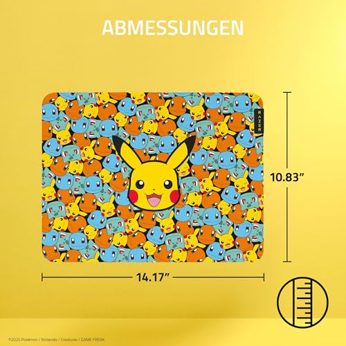 Razer Gigantus V2 Pokémon Edition - Weiche Gaming-Mausmatte für Geschwindigkeit und Kontrolle - Mikrogewebe-Oberfläche - Dicker Gummischaum - rutschfeste Unterlage - 360 x 275 x 3mm | Pokémon Kanto Bild 5