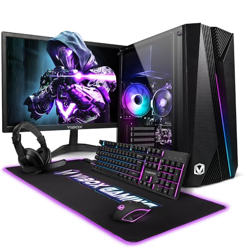 Vibox I-28 Gaming PC Set Komplett • Monitor 22 Zoll • AMD Ryzen 3 3200G 4-Kern • Radeon Vega 8 • 16GB RAM • 500GB SSD • Windows 11 • WLAN Bild 1